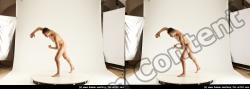 Nude Man White Standing poses - ALL Athletic Short Brown Standing poses - simple 3D Stereoscopic poses Realistic